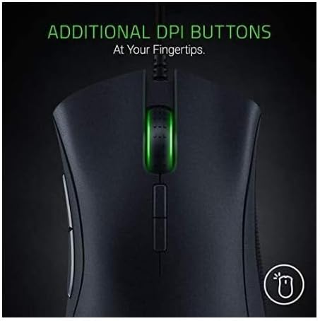 Razer DeathAdder Elite Gaming Mouse: 16,000 DPI Optical Sensor - Chroma RGB Lighting - 7 Programmable Buttons - Mechanical Switches - Rubber Side Grips - Matte Black