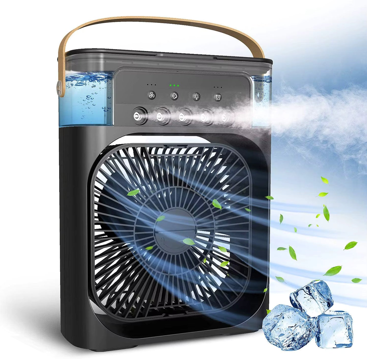 refroidisseur d'air à technologie d'onduleur de brume fraîche évaporative à 3 vitesses portable