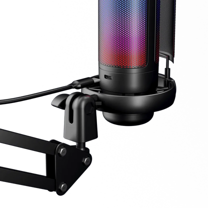 ME6S-35 USB MICROPHONE FOR PC, GAMING MIC FOR PS4/ PS5/ MAC/PHONE,CONDENSER MICROPHONE WITH TOUCH MUTE,RGB LIGHTING,GAIN KNOB