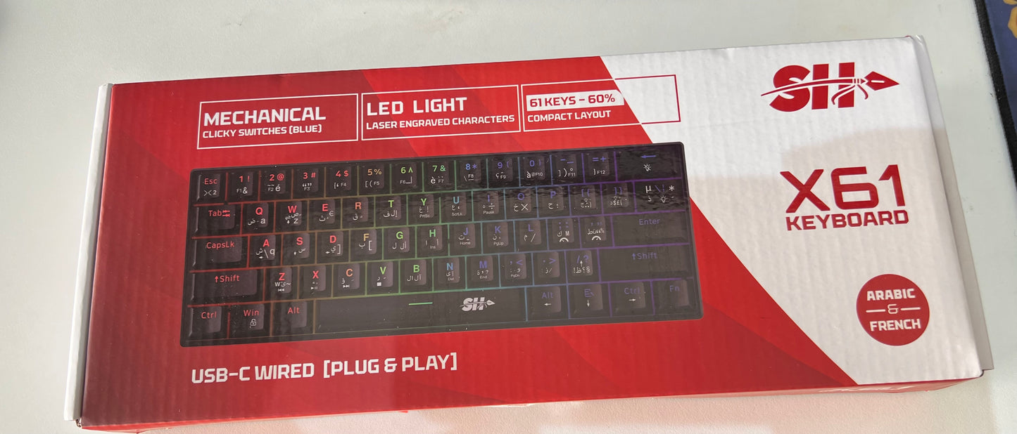 bleu switch mechanical keyboard x-61