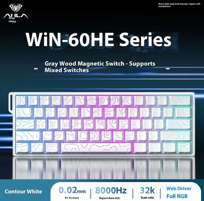 AULA WIN60 Standard 8K Polling Rate 0.02mm Accuracy Snap Tap SOCD Rapid Trigger Gaming Keyboard Magnetic Switch Hall Effect