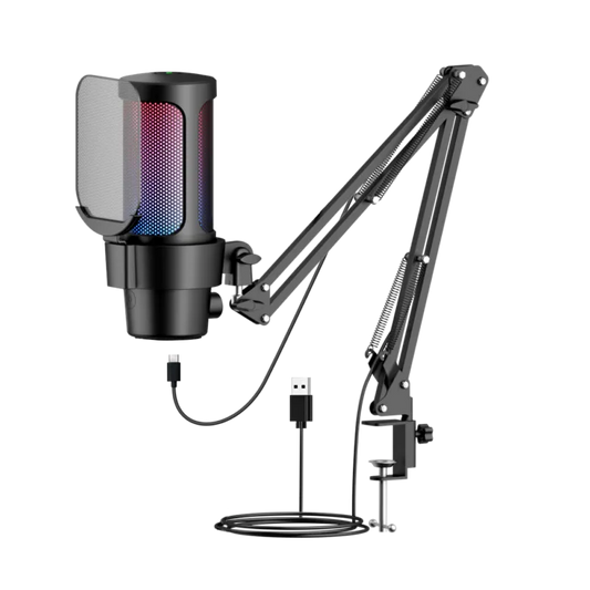 M8 USB Gaming Condenser Microphone RGB FOR Desktop PS4/PS5/ANDROID/MAC Computer PC (black)